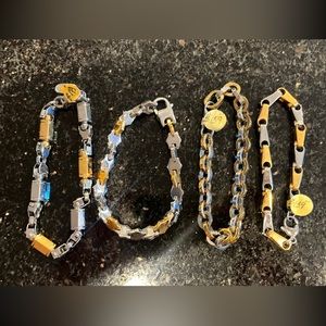 4 stainless steel bracelets for men.
